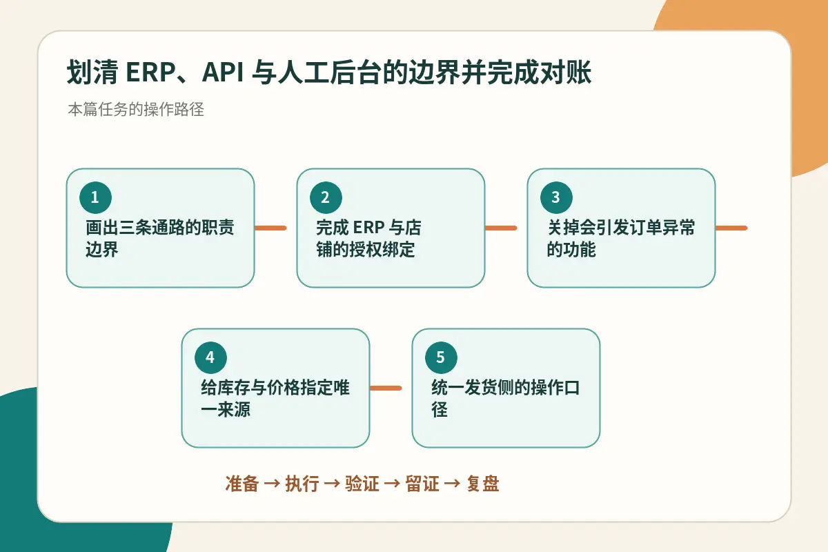 ERP、API、人工后台协作流程示意图